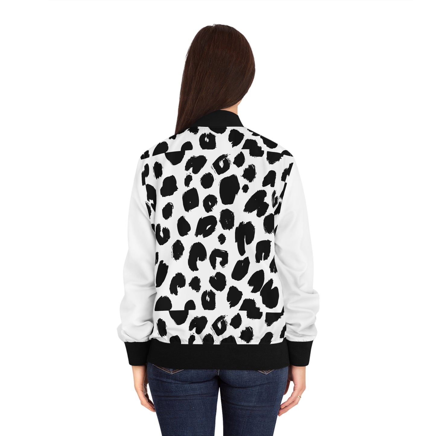 Chaqueta Bomber con Detalle Caballo - Espalda de Leopardo para Mujer (AOP)