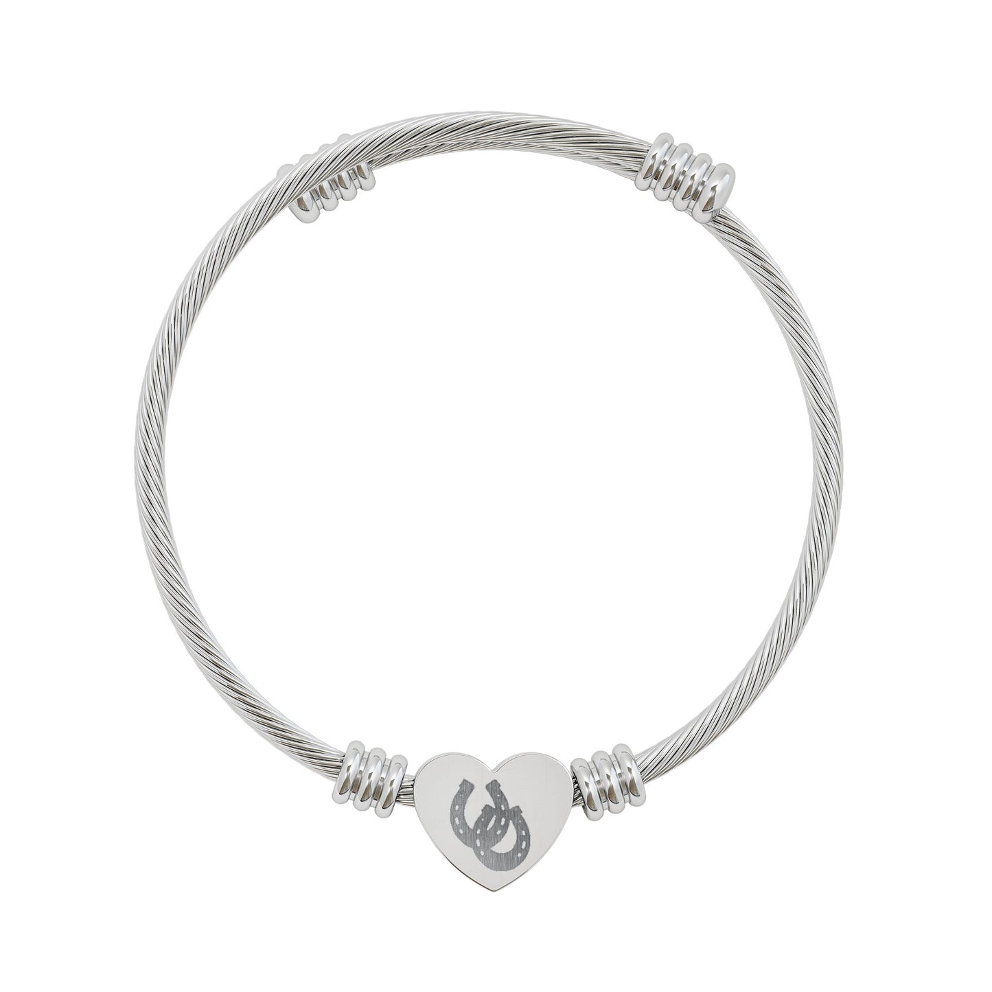 02-Pulsera de Corazón Grabable — Brazalete de Cable Personalizado