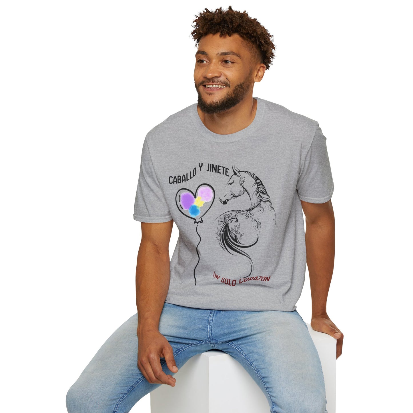 Camiseta Unicorn Heart - Diseño "Caballo y Jinete" - Amor en Español