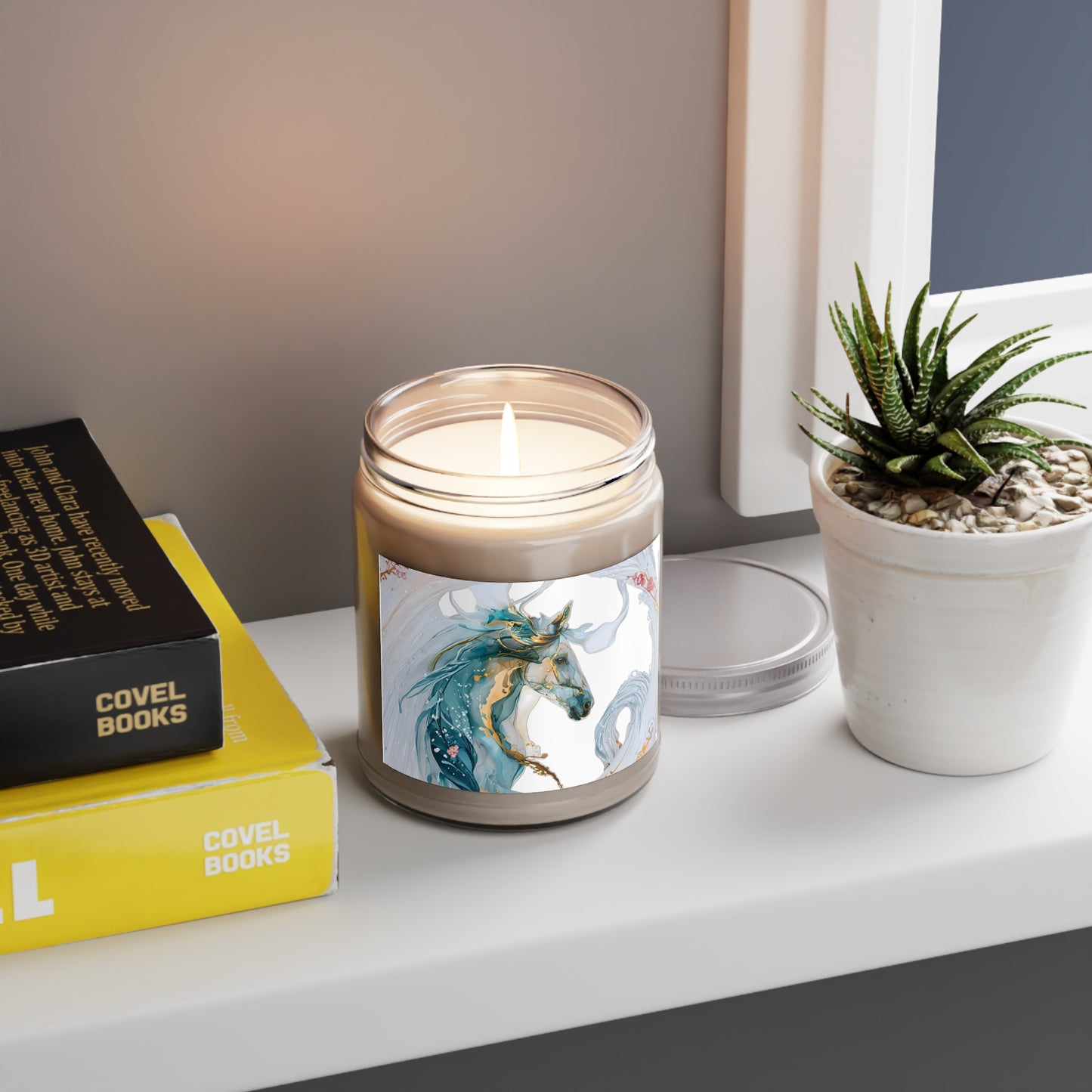 Vela Aromática de Soja Horse Art | 9oz Diseño Exclusivo | Regalo Mágico