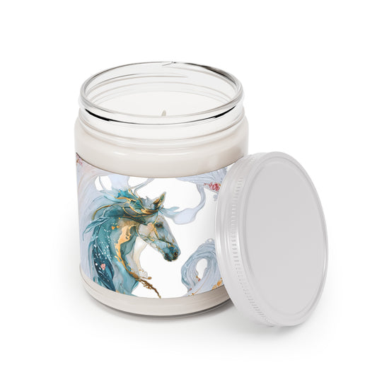 Vela Aromática de Soja Horse Art | 9oz Diseño Exclusivo | Regalo Mágico