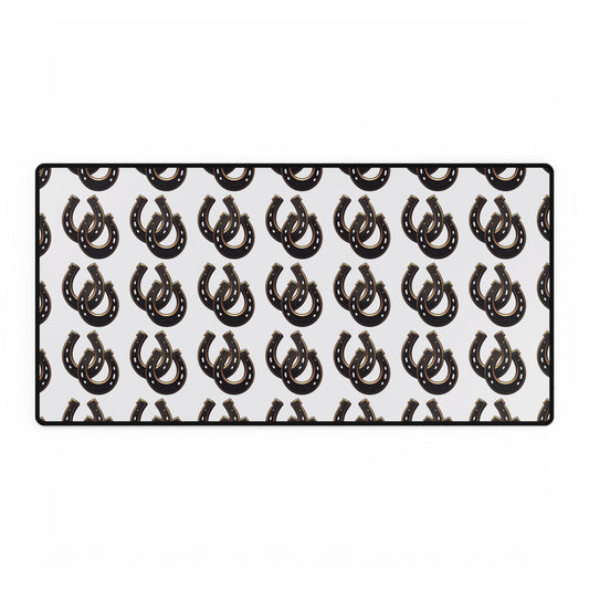 03-Tapete de Escritorio con Patrón de Herraduras — Alfombrilla de Ratón XL para Oficina y Gaming (Diseño Lucky Equestrian)
