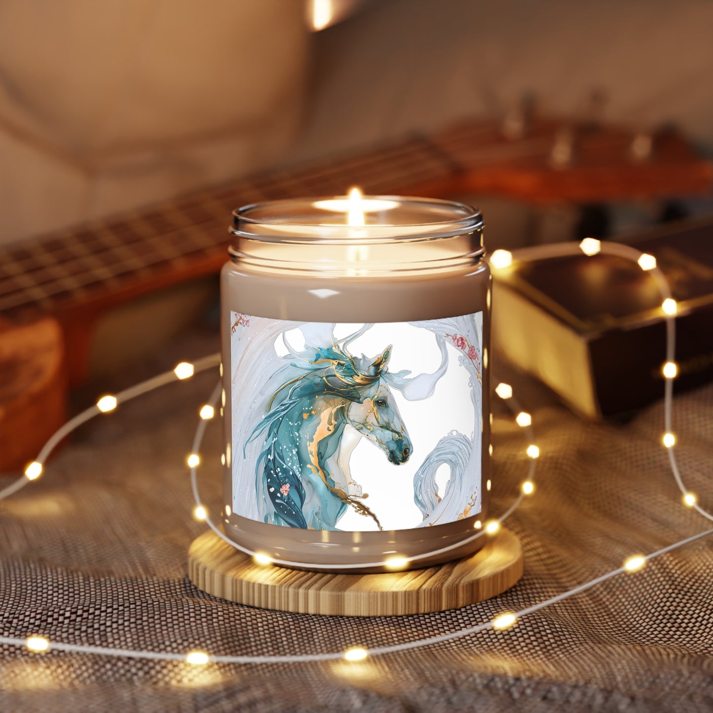 Vela Aromática de Soja Horse Art | 9oz Diseño Exclusivo | Regalo Mágico